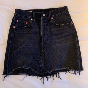 Levi’s Black Denim Deconstructed Skirt (24)